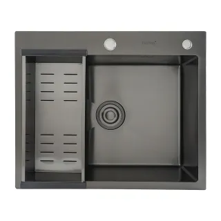 Кухонная мойка Gappo GS6050-6 с коландером графит